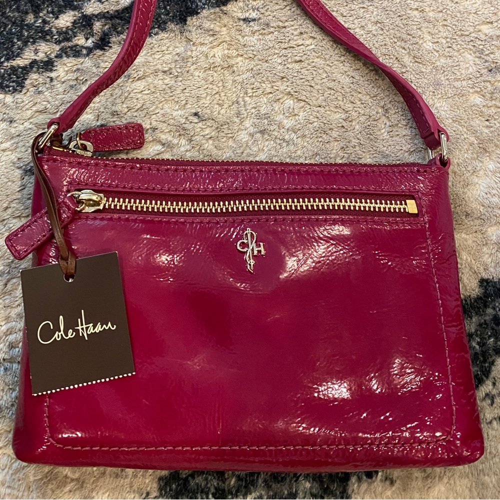 Cole Haan patent crossbody mini new with tags